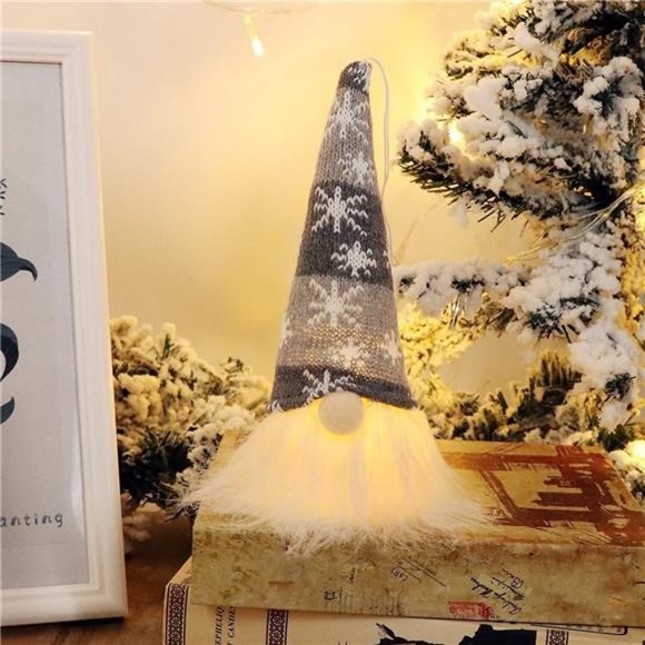 Christmas Gnome Lights, Swedish Santa Tomte, Nordic Decorations Set of 4 - Picture 3 of 7